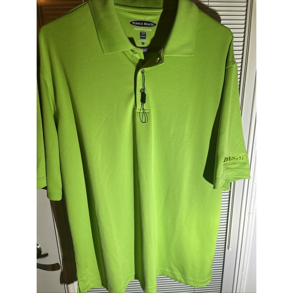 Pebble Beach Men's Performance Golf Polo Shirt Blue, Embroidered, Size Large
